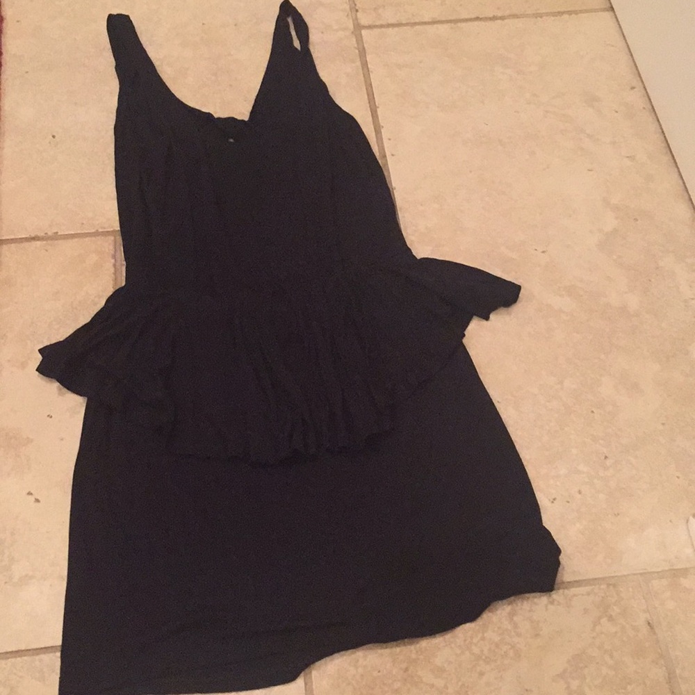 Black Peplum, Open-back Dress